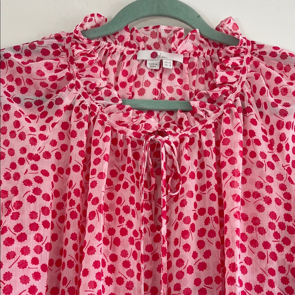 Boden Florence Pink Floral Blouse Size 8 - Picture 5 of 9